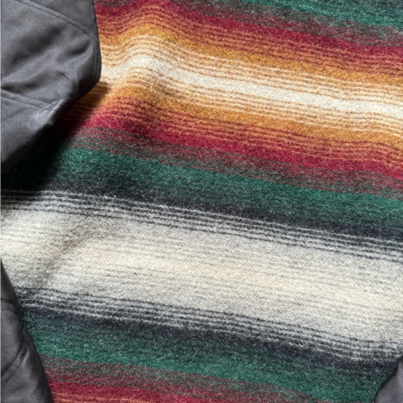 VTG Woolrich Striped Wool Blend Saddle blanket Print Jacket Boho - Picture 12 of 15